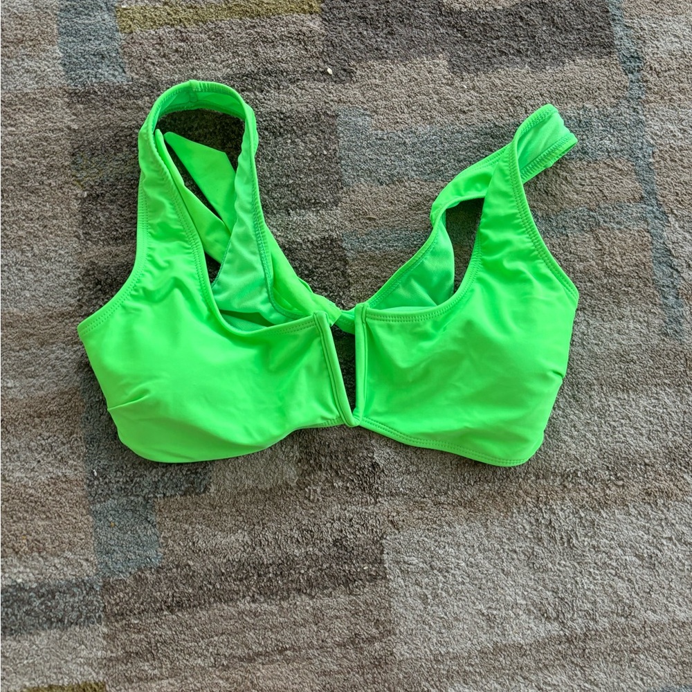 Neon green swim top